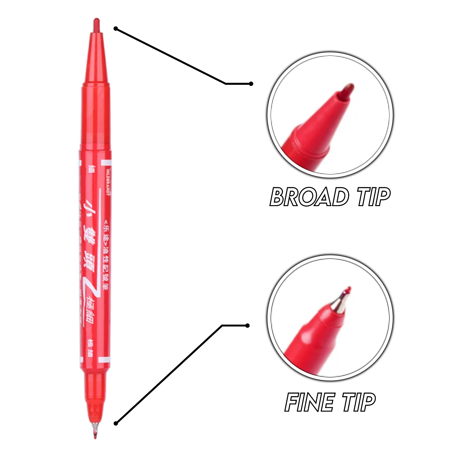 Skin Scribe Pen Marker Dual Tip Red 1 or 5 - Image 3