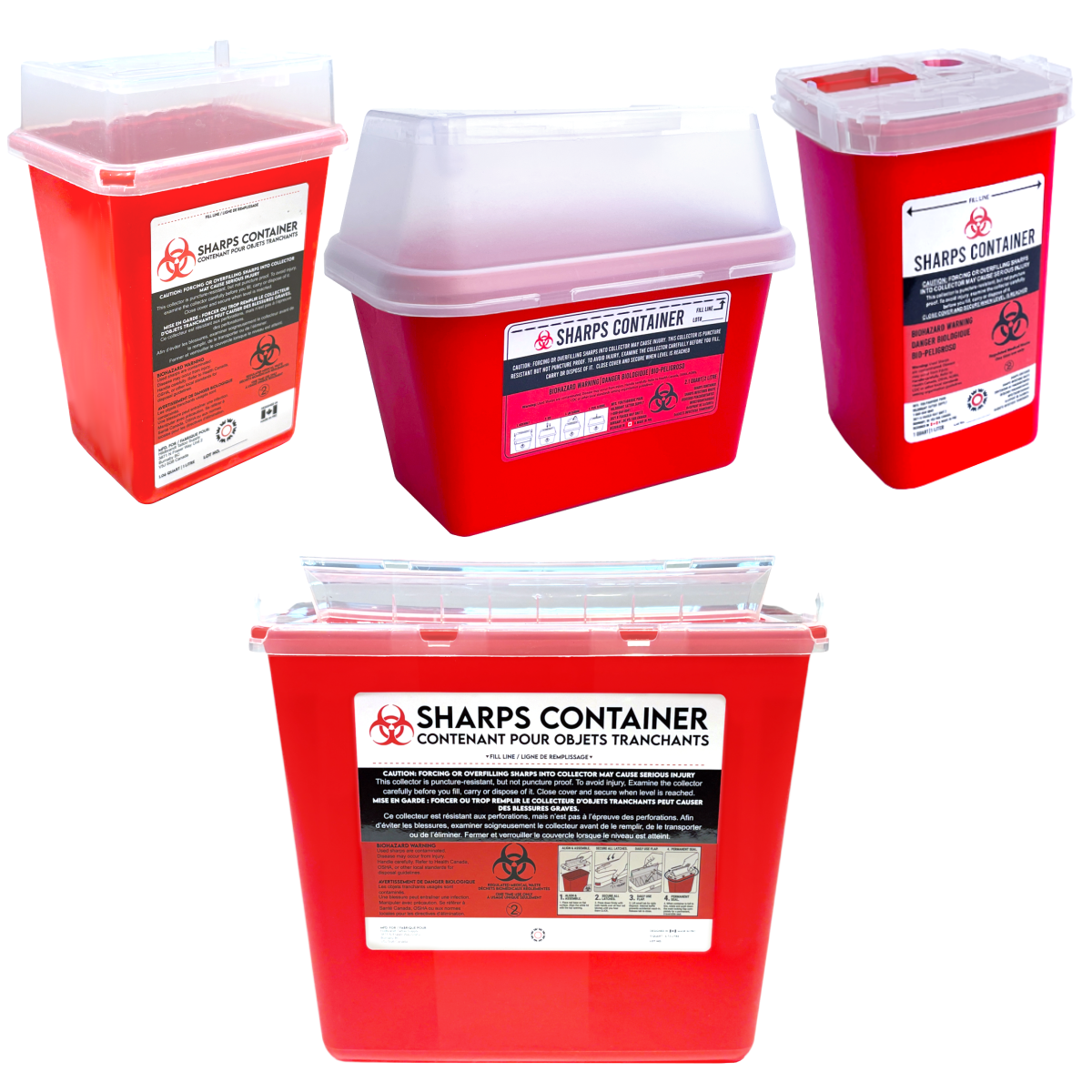 Sharps Container 1, 2, & 5 Quart/Litre