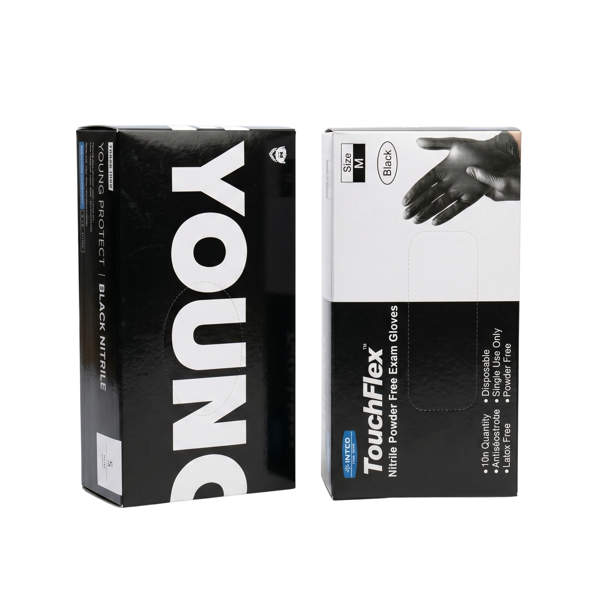 Touchflex Youngprotect black nitrile gloves