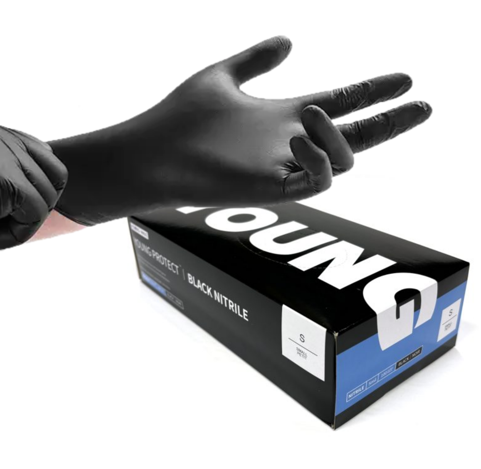 TouchFlex|Young Protect Black Nitrile Gloves
