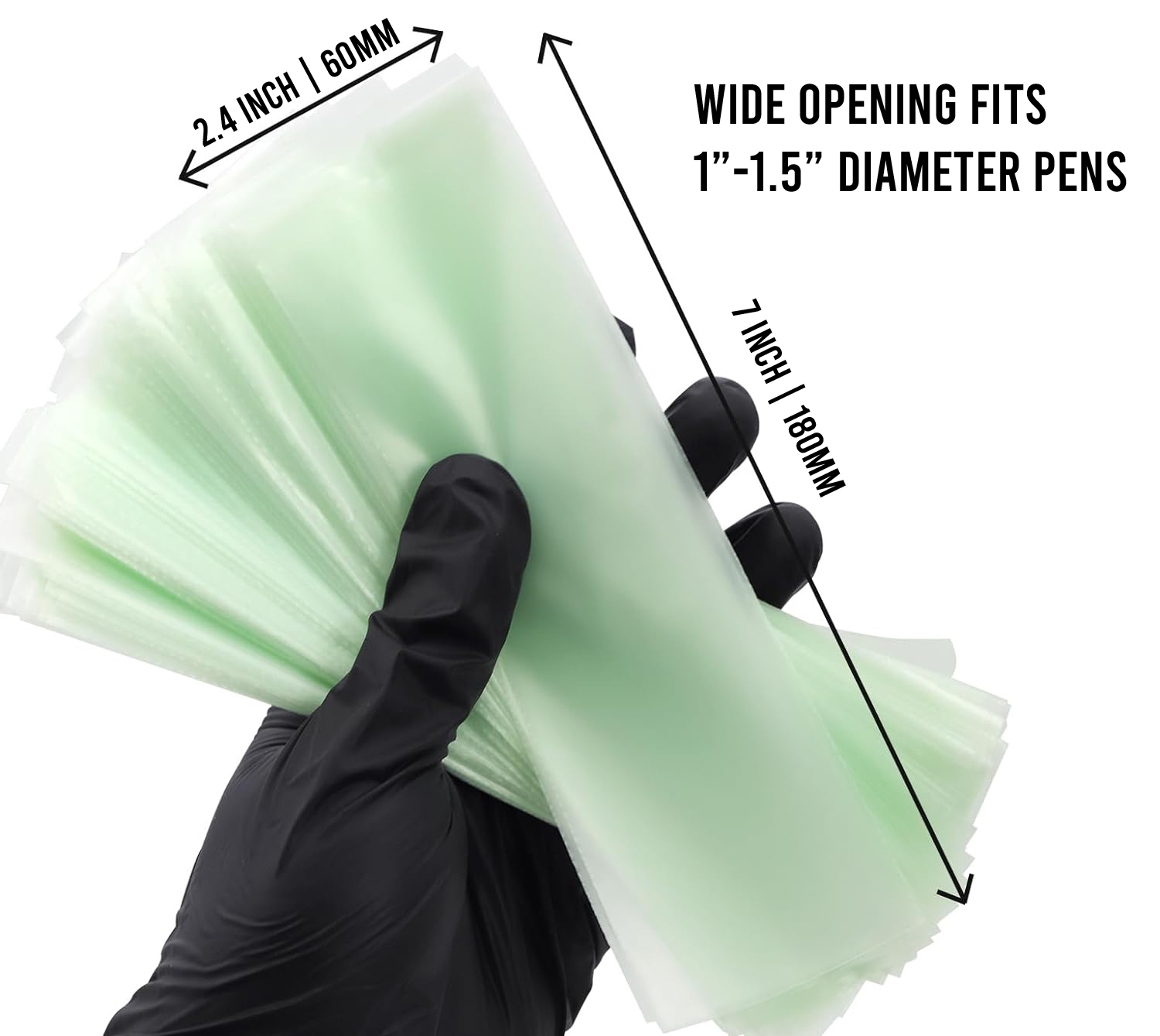 Biodegradable Wide Tattoo Pen Bags (100) - Blue or Black - Image 4