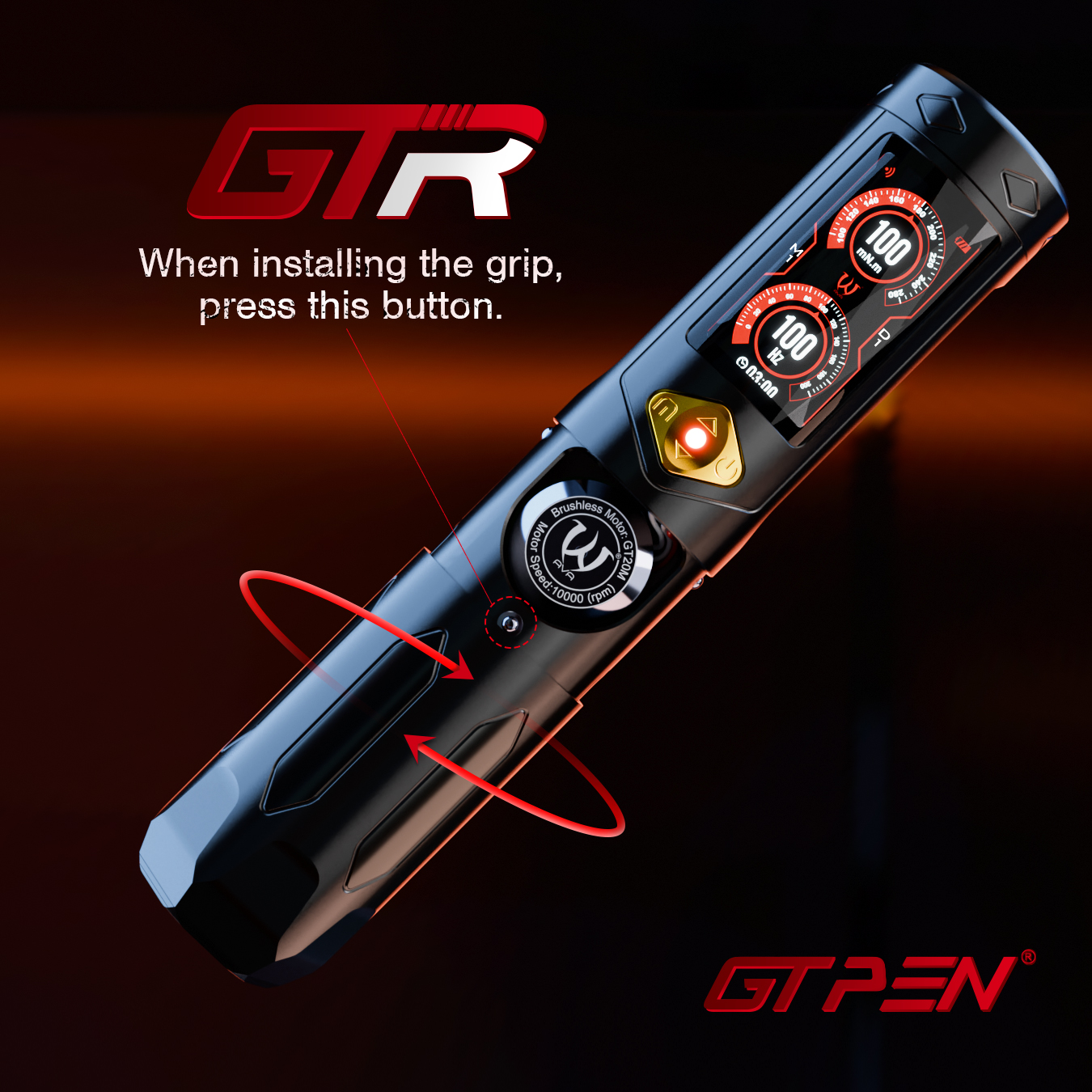 Ava GTR Direct Drive Adjustable Stroke Tattoo Pen | 2.5-5.0mm