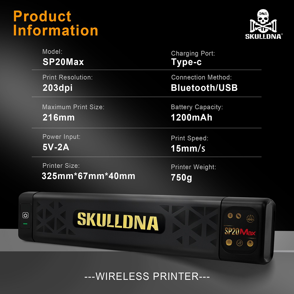 AVA SKULLDNA Tattoo Stencil Printer SP20 Max - Image 8
